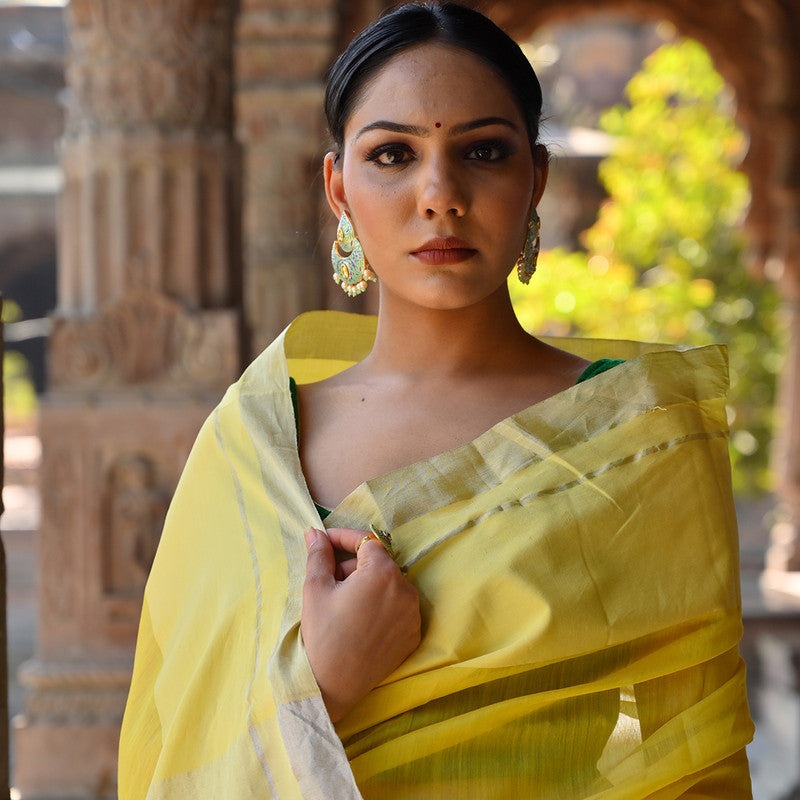 Festive Wear For Women | Chanderi Silk Saree | Yellow