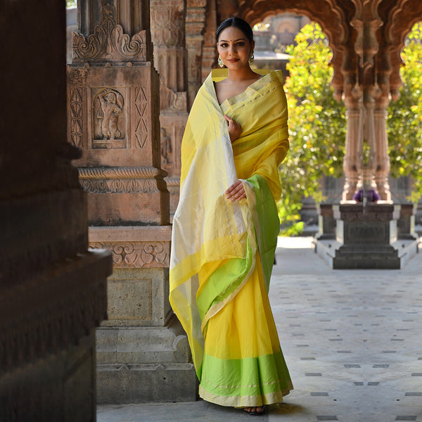 Festive Wear For Women | Chanderi Silk Saree | Yellow