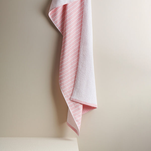 Cotton Bath Towel | Ultra-Soft | Peach Stripes | 70 x 140 cm