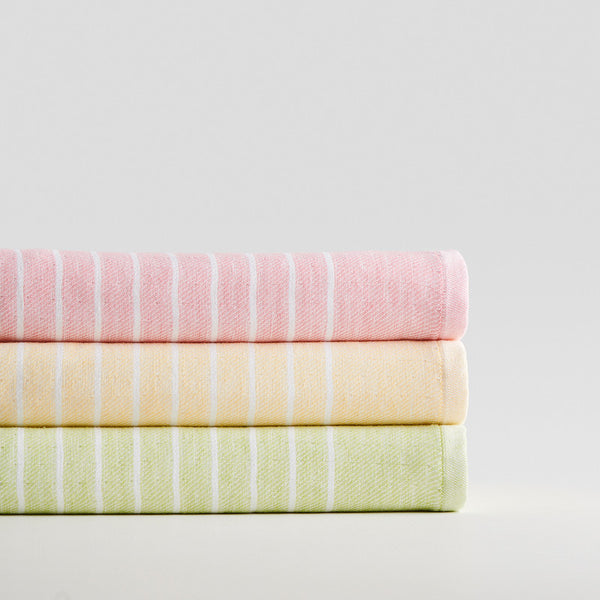 Cotton Bath Towel | Ultra-Soft | Peach Stripes | 70 x 140 cm