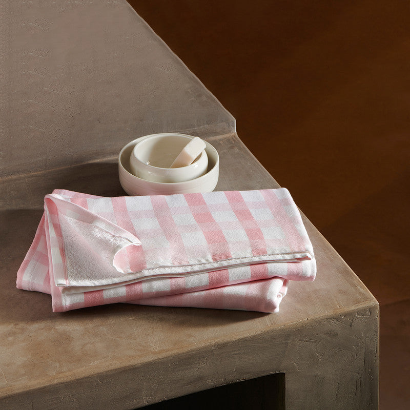 Cotton Hand Towel | Ultra-Soft | White & Pink | 40 x 60 cm