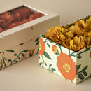 Handmade Cotton Paper Flower Bouquet Box | Mustard