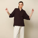 Organic Cotton Kimono Top | Coffee