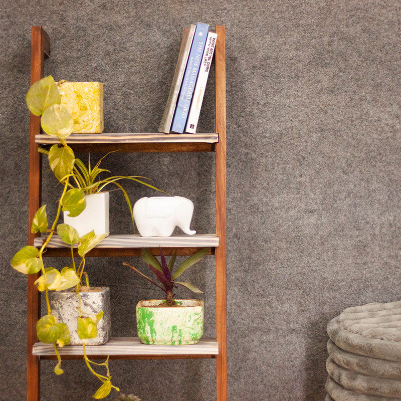 Wall Bookshelves | Ladder Shelf | Planter Stand | Brown | 16 x 4 x 42 inches