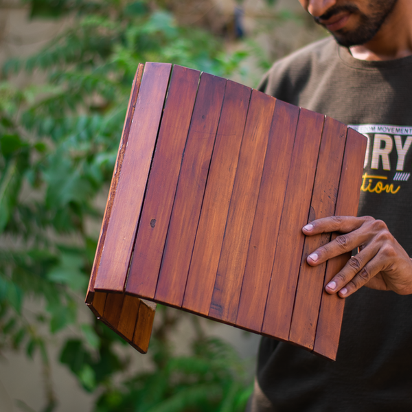 Wooden Table Mat | Place Mat | Foldable | Brown | 45 cm