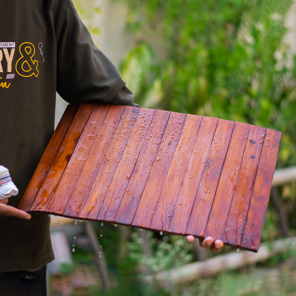 Wooden Table Mat | Place Mat | Foldable | Brown | 45 cm