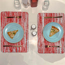 Upcycled Table Mats | Place Mats | Red & Silver | 30 cm | Set of 2