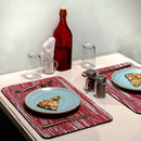 Upcycled Table Mats | Place Mats | Red & Silver | 30 cm | Set of 2