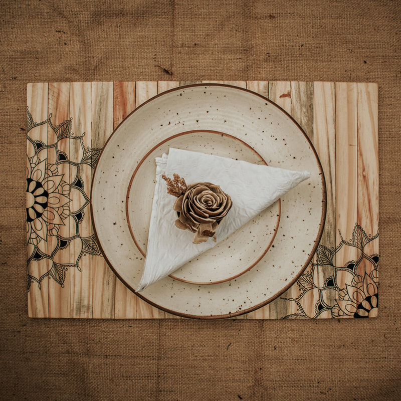 Wooden Table Mat | Place Mat | Beige | 30 cm