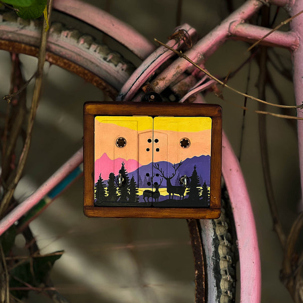 Wooden Key Holder | Mini Wilderness | Multicolour | 15 cm