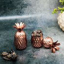 Copper Finish Condiment Set | Pineapple Shape | 4 Pieces