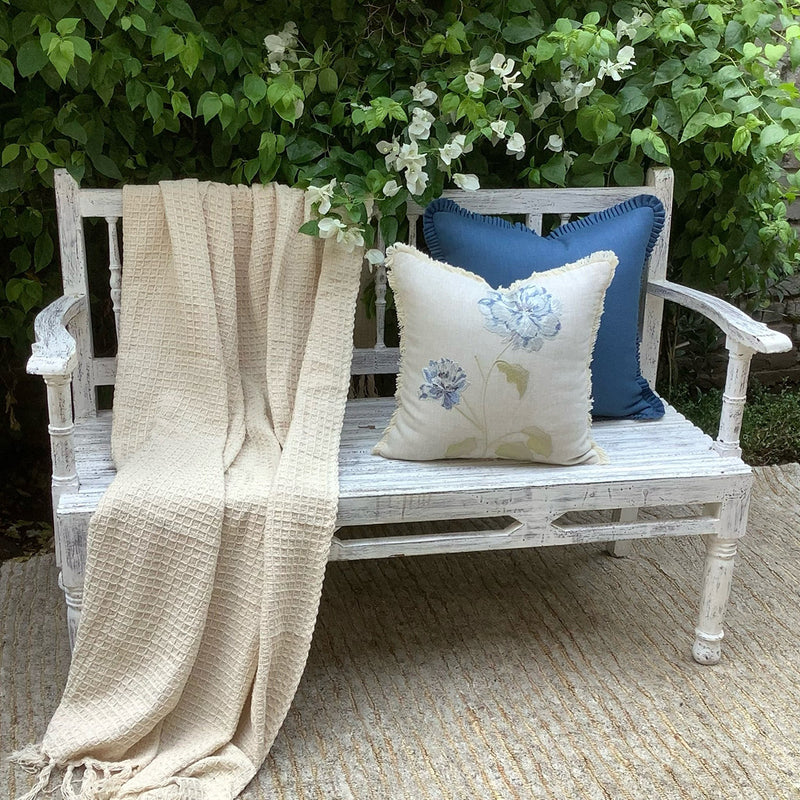 Cotton Throw for Sofa | Ivory