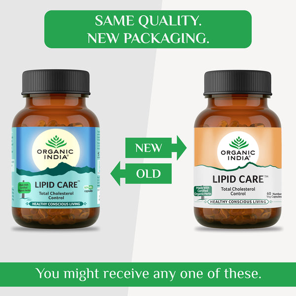 Organic India Lipid Care Capsules | Cholesterol Control | 60 Caps | Pack of 2.