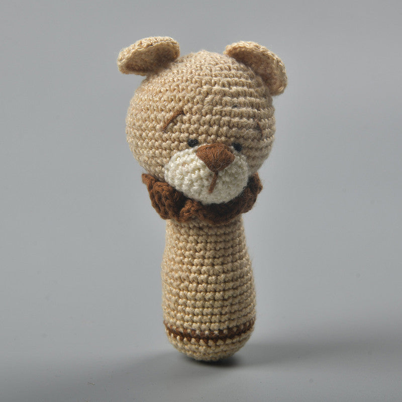 Crochet Baby Rattle | Buddy Bear | Hand-eye Coordination | 12 cm