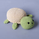 Wooden Teether & Crochet Shaker Rattle for Baby | Flippy Turtle | Non-Toxic | Toy |BPA Free | 12 cm