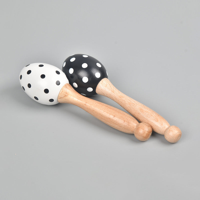 Wooden Baby Rattle | Love For Polka | Muscles & Strength | Set of 2