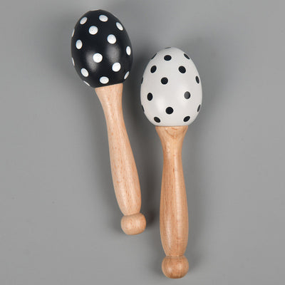 Wooden Baby Rattle | Love For Polka | Muscles & Strength | Set of 2