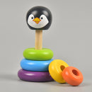 Wooden Ring Stacker for Kids | Educational | Penguin Rainbow