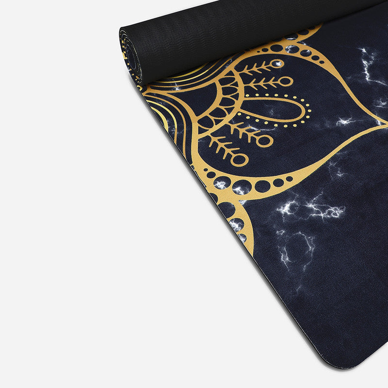 Recycled Suede Yoga Mat | 6 mm | Black & Gold