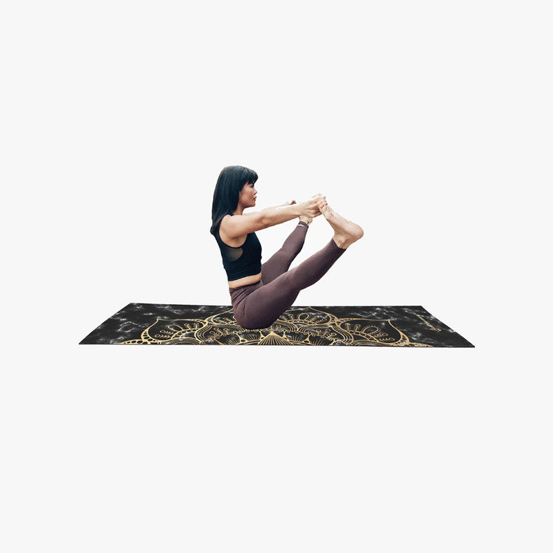 Recycled Suede Yoga Mat | 6 mm | Black & Gold