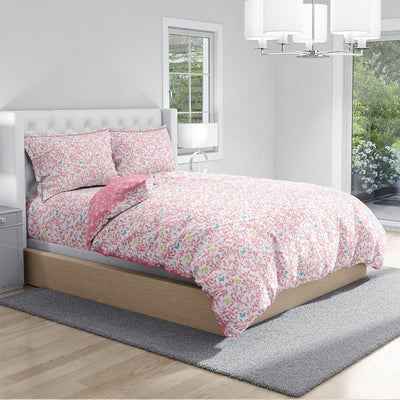 Pure Cotton Bed Sheets Set | Floral Printed | Pink