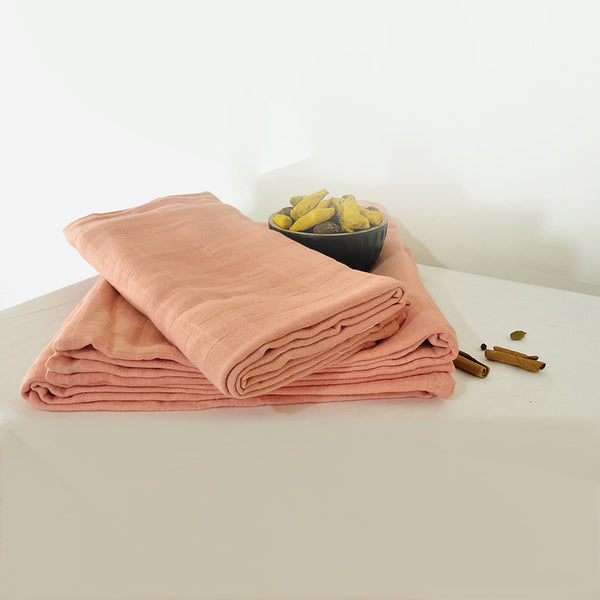 Organic Cotton Muslin Swaddle for Baby | Pink | 115 x 115 cm