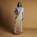 Linen Saree | Checkered | Multicolour