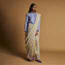 Linen Saree | Checkered | Multicolour