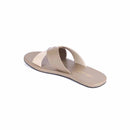 Paaduks Vegan Leather Flip Flop | Criss Cross Strap | Dark Beige.