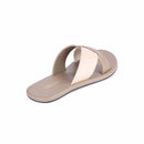 Paaduks Vegan Leather Flip Flop | Criss Cross Strap | Dark Beige.