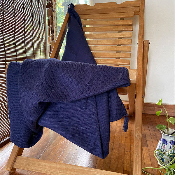 Pure Cotton Throw | Indigo