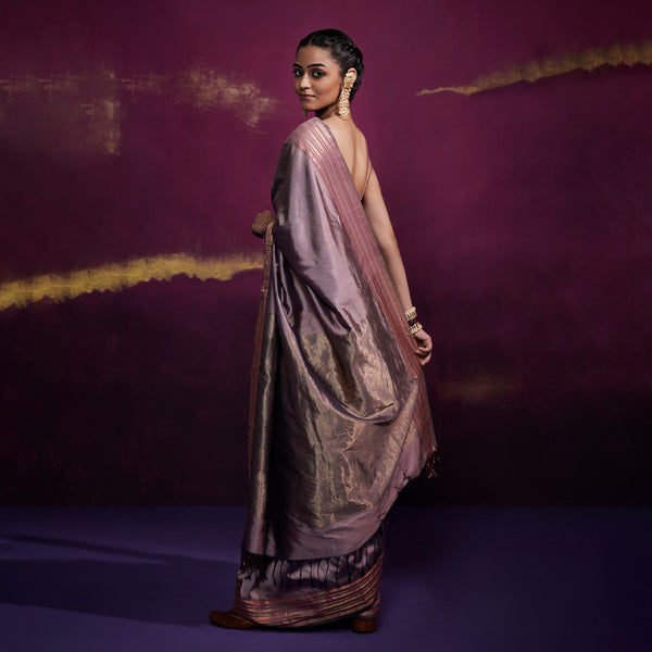 Wedding Saree | Satin Silk | Mauve