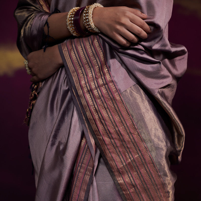 Wedding Saree | Satin Silk | Mauve