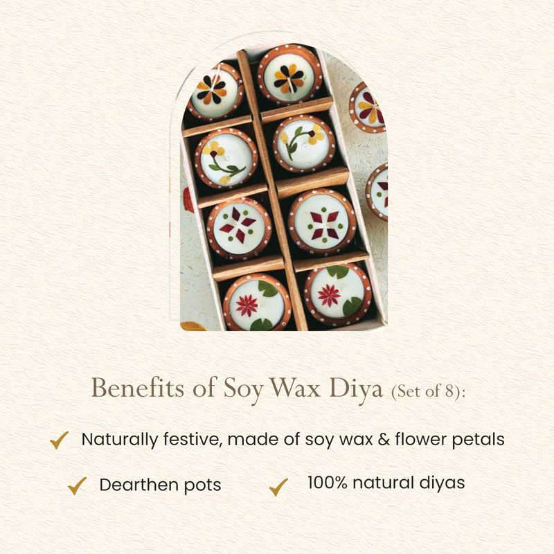 Soy Wax  Diya | Small | Set of 8