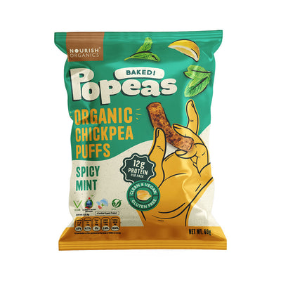 Popeas Protein Chickpea Puffs | Spicy Mint | Pack of 4