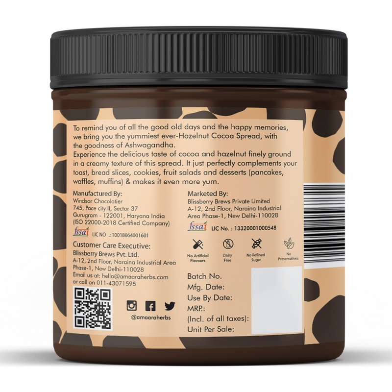 Cocoa Hazelnut Spread | Vegan | No Refined Sugar | 220 g
