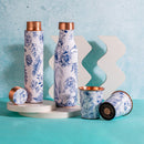 Copper Bottle | White & Blue | 650 ml