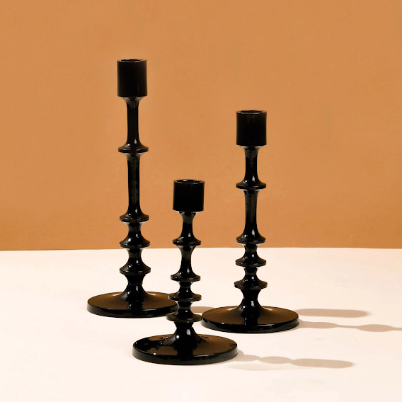 Irene Black - Set Of 3 Candle Stands