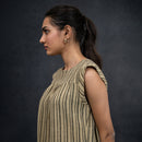 Kala Cotton Straight Dress | Natural Dyed | Olive Green