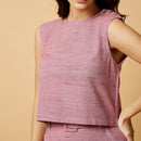 Cotton Silk Sleeveless Top | Pink