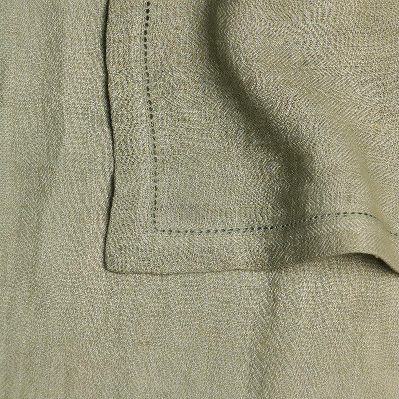 Linen Table Napkins | Herringbone | Green | Set of 2