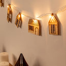 Led String Lights | Birch Wood Bunting | Home Decor | Light Beige | Length - 118 inch