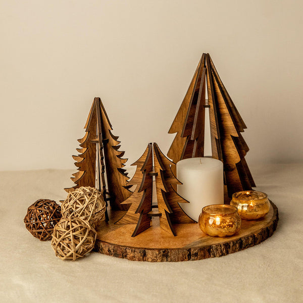 Home Decor Items | Table Decor Tree | Pine Wood | Beige & Brown