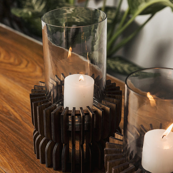 T-Light Candle Holder | Pine Wood | Set of 2