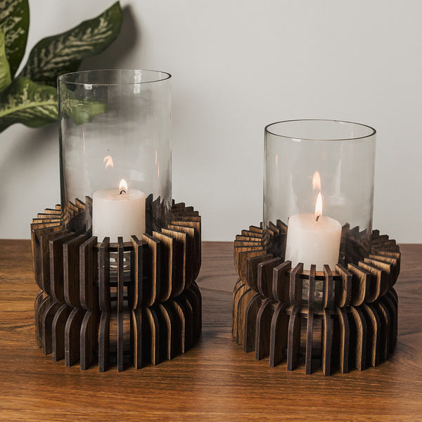 T-Light Candle Holder | Pine Wood | Set of 2