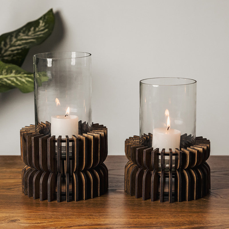 T-Light Candle Holder | Pine Wood | Set of 2