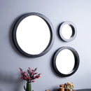 Wooden Designer Mirror | Round Shape | Black Frame | Set of 3