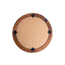 Wooden Designer Mirror | Round Shape | Brown Frame | 24 x 24 inches