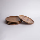 Acacia Wood Serving Plates | Small | Brown | Set of 4