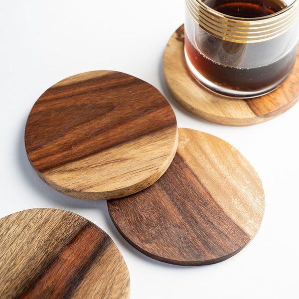 Wooden Coasters | Sheesham Wood | Set of 4